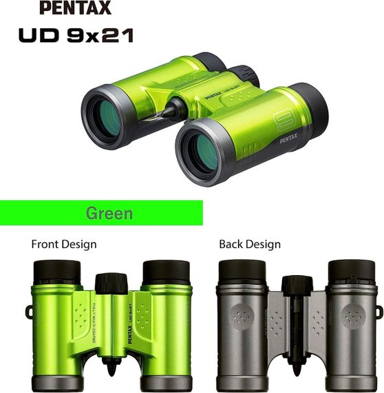 Компактний бінокль вагою 195г З повним багатошаровим просвітленням Pentax UD 9x21 Green | Зображення 2