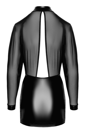 Сукня Noir Handmade F348 Powerwetlook and tulle dress Чорний 5XL | Зображення 4