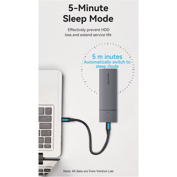 Карман внешний Vention SSD M.2 (NVME) M-key USB Type-C 3.2 gray (KPGH0) | Зображення 4