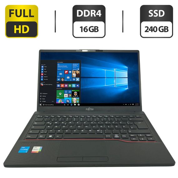 Ультрабук Fujitsu LifeBook E5412 / 14" (1920x1080) IPS / Intel Core i5-1235U (10 (12) ядер 3.3 - 4.4 GHz) / 16 GB DDR4 / 240 GB SSD M.2 / Intel Iris Xe Graphics / WebCam б/в