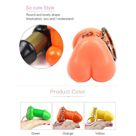 Брелок в виде пениса на пружине Roomfun SEXY MOBILE Key Ring оранжевый sexstyle | Зображення 1