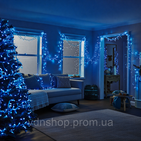 Гирлянда Рождественская фея уличная 50 м 500 LED белый провод Синий CF500L50MWBL | Зображення 7