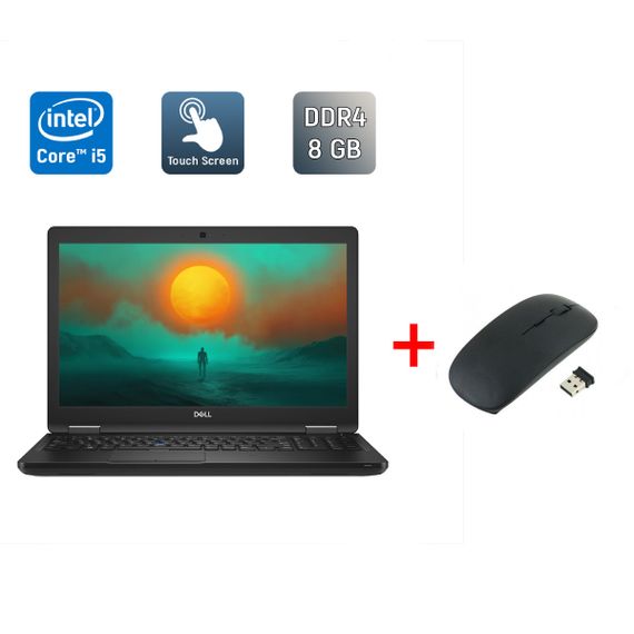 Ультрабук Dell Latitude 5590 / 15.6" (1920x1080) IPS Touch / Intel Core i5-8350U (4 (8) ядра по 1.7 - 3.6 GHz) / 8 GB DDR4 / 256 GB SSD / Intel UHD Graphics 620 / HDMI / WebCam / Windows 10 б/у + Подарок Беспроводная мышь / USB