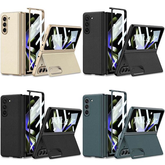 Шкіряний чохол GKK 360 + Glass з підставкою для Samsung Galaxy Z Fold5