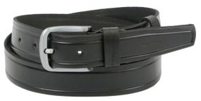 Мужской кожаный ремень под джинсы Skipper  черный 3,8 см