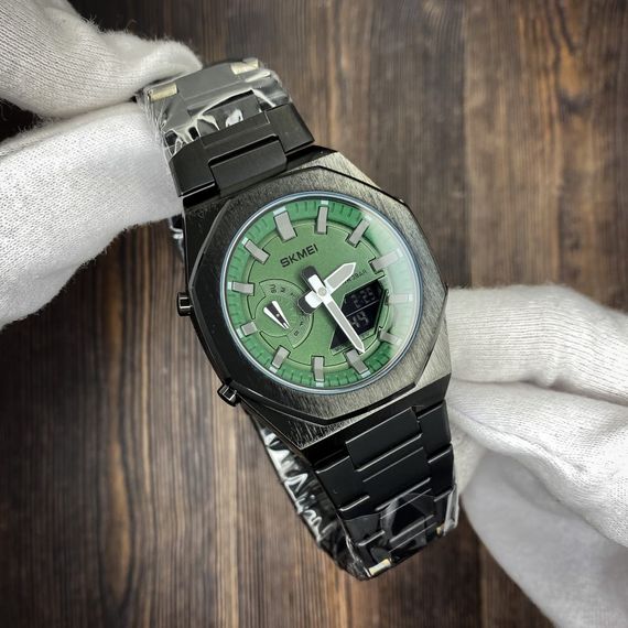Чоловічий годинник Skmei 1816BKGNBK Black Green-Black | Зображення 4