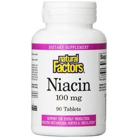 Ниацин Natural Factors Niacin 100mg 90 Tablets