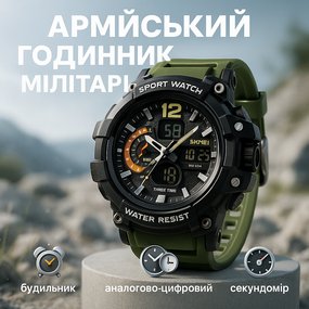 Військовий годинник для ВСУ SKMEI, Водонепроникний годинник з гарантією Кращий тактичний JD-23