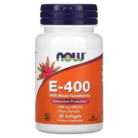 Вітамін Е NOW E-400 with Mixed Tocopherols, 268 mg (400 IU), 50 Softgels