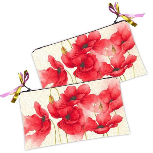 Косметичка жіноча Красные маки 20х12 см (K_K8089)