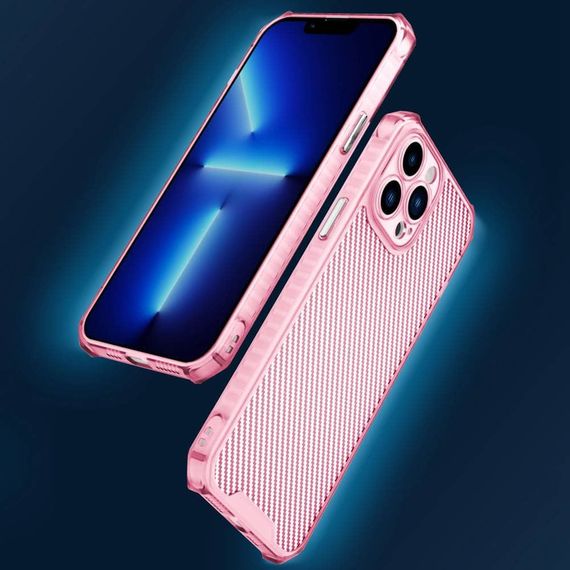 Чохол TPU Ease Carbon color series для Apple iPhone 13 Pro Max (6.7") Силікон, Розовый / Прозрачный | Зображення 6