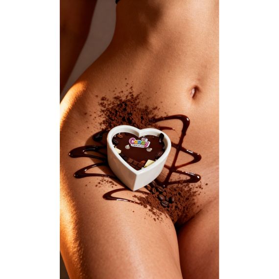 Масажна свічка з ароматом шоколаду Candy Chocolate у формі серця, 70 мл Sex Aura | Зображення 2