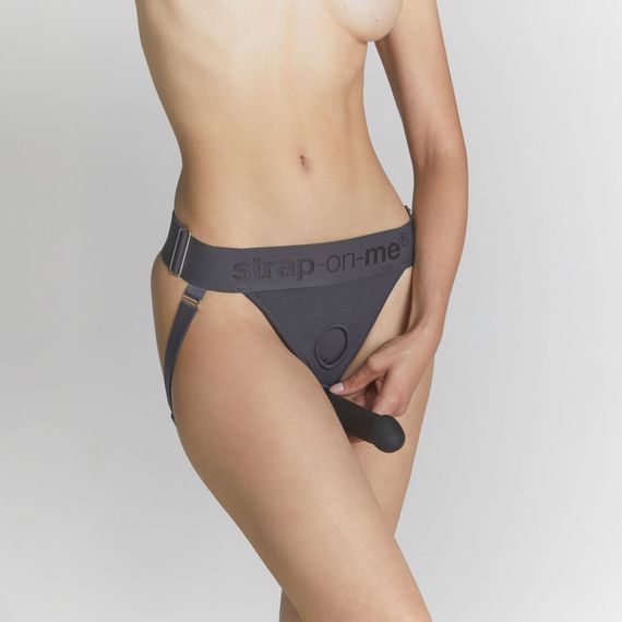 Трусики для страпона Strap-On-Me HARNAIS LINGERIE UNIQUE, One Size, сірі | Зображення 4