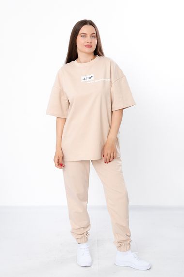 Комплект жіночий (футболка+штани) Носи своє 50 Бежевий (p-14361-162082) | Зображення 1
