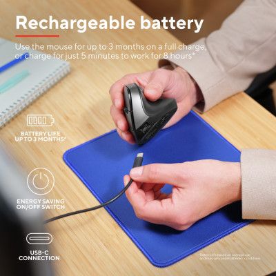 Мышка Trust Bayo 2 Ergonomic Wireless/USB-A Black (25145) | Зображення 4