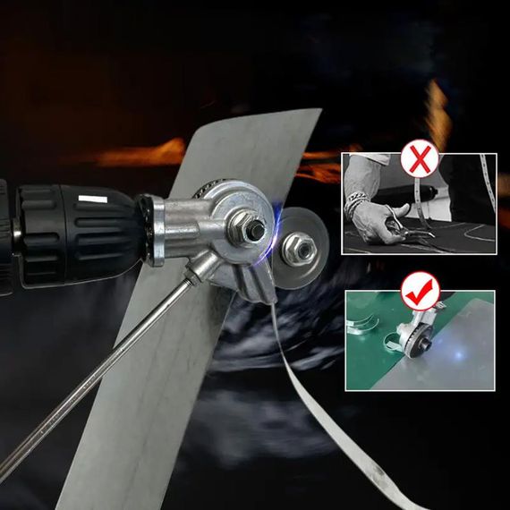 Насадка ножиці на дриль для різання металу / Будівельні ножиці на дриль або шуруповерт | Зображення 5