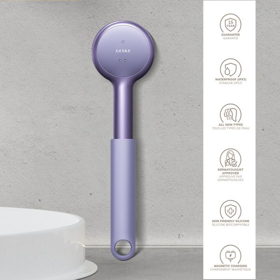 Звукова світлодіодна щітка для всього тіла GESKE Sonic LED Full-Body Brush&Intensive Exfoliator 9в1 purple | Зображення 2