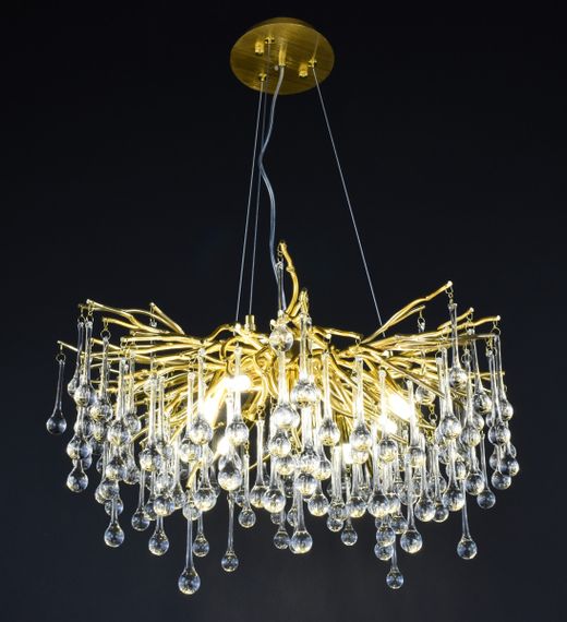 Люстра підвісна кришталева 27226 Золото 40-190х60х60 см. | Зображення 4