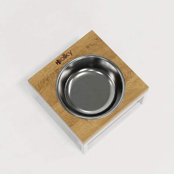 Миска на подставке для кошек и маленьких собак Hollky Base Solo S (1 × 0,45 л) Solo S-18187-WHNT | Зображення 18
