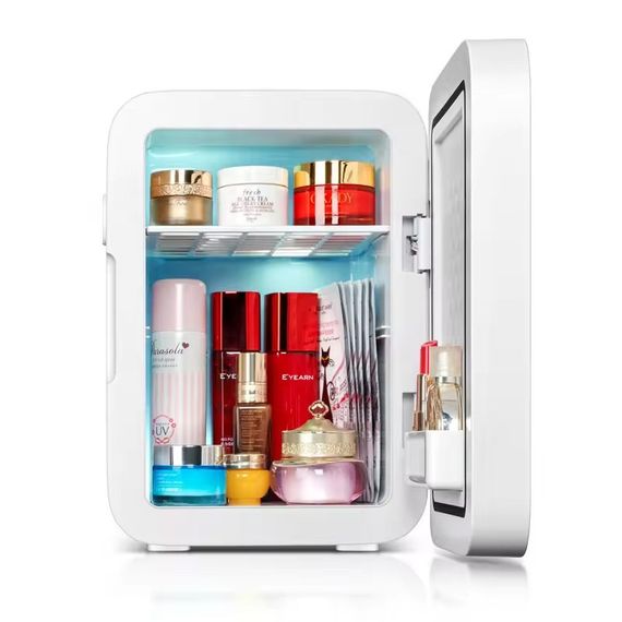 Портативний холодильник К10 з дзеркалом і підсвічуванням (100-240v) White | Зображення 4
