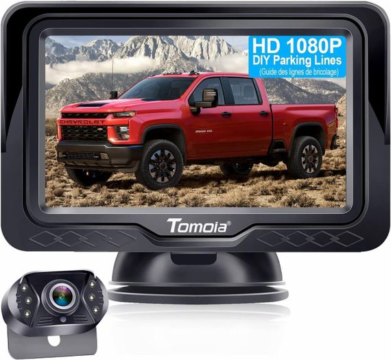 Комплект паркувальної системи Tomoia T1 — камера заднього виду з монітором HD 1080P для зручного та безпечного маневрування автомобілем.