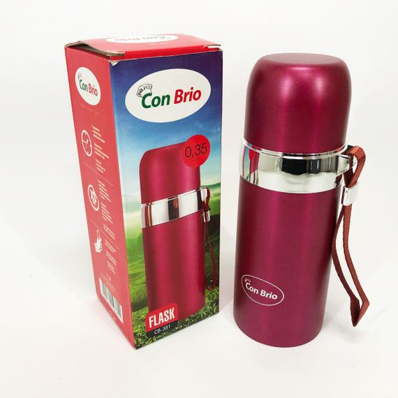 Термос Con Brio CB-381 Gold 0,35л, Термос для питьевой воды, Качественный термос для дома. Цвет: розовый | Зображення 5