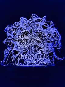 Акриловый светильник-ночник Genshin 4 синий tty-n000926