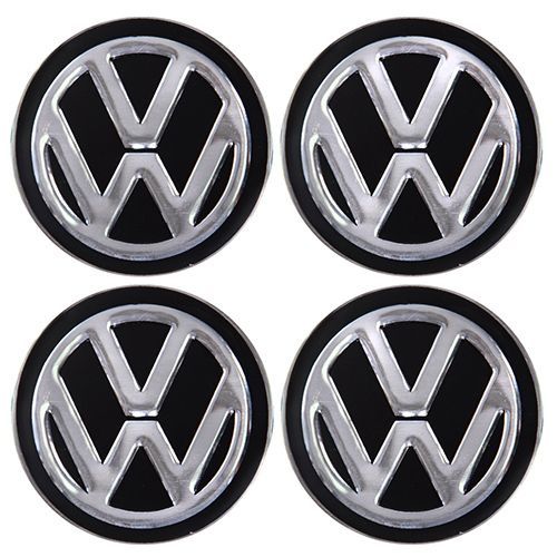 Наклейки на ковпаки "VOLKSWAGEN" чорні, діам. 90 мм (4 шт.)