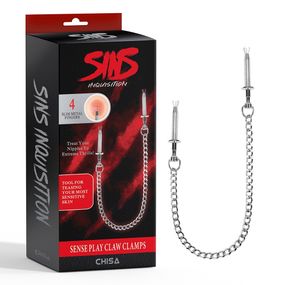 Зажимы для сосков Chisa Sins "Sense Play Claw Clamps" серебристый Sex Aura