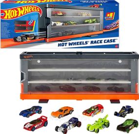 Прозорий кейс дисплей + 8 машинок Хот Вілс Hot Wheels Race Case with 8 Toy Cars Інтерактивний контейнер