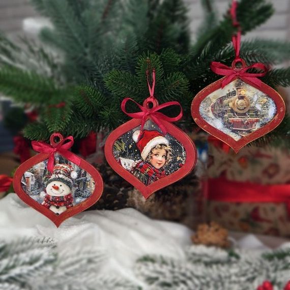 Творческий набор для создания 3-х елочных украшений "Vintage Christmas" FDCKW-053 | Зображення 3