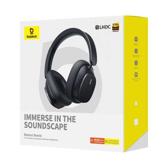 Бездротові навушники Baseus Bowie H1 Pro Noise-Cancellation Wireless Headphones Cluster Black | Зображення 1