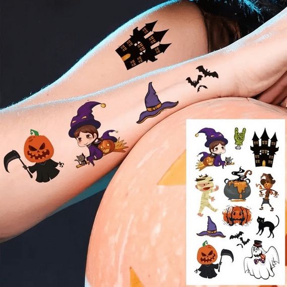 Набор детских временных татуировок "Хэллоуин" kids-tatto-halloween-set-30 | Зображення 6
