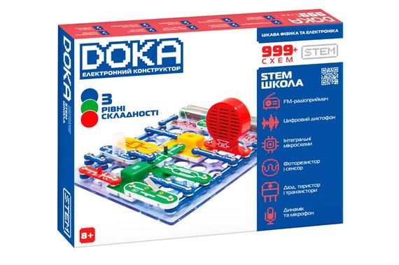 Конструктор електронний D70708 ШКОЛА "999+ СХЕМ" DOKA | Зображення 6