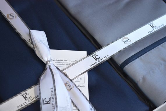 Постільна білизна First Choice Deluxe Satin 200 х 220 см Serenity Dark Grey-Navy Blue | Зображення 3