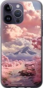 Чохол на iPhone 14 Pro Max Рожеві хмари із силікону FCh_006676