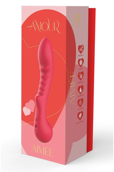 Вібратор рельєфний для точки G Dream Toys Amour Aimee, червоний sexstyle | Зображення 3