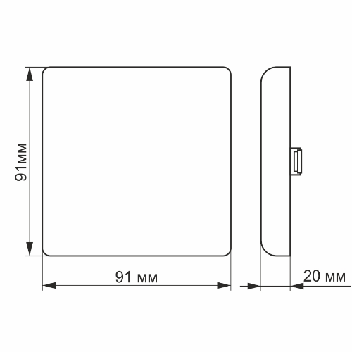 LED Світильник безрамковий квадратний 9W 4100К 220V VL-DLFS-094 Videx | Зображення 1