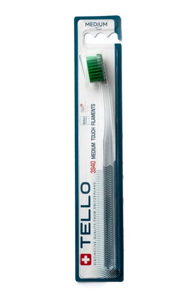 Зубна щітка Tello 3940 Medium, d 0.15mm, зелена