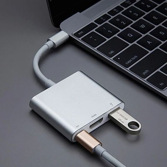 USB C  HDMI,  Адаптер 4K, концентратор ElecMoga USB C с USB 3.0 + портом USB C для зарядки | Зображення 4