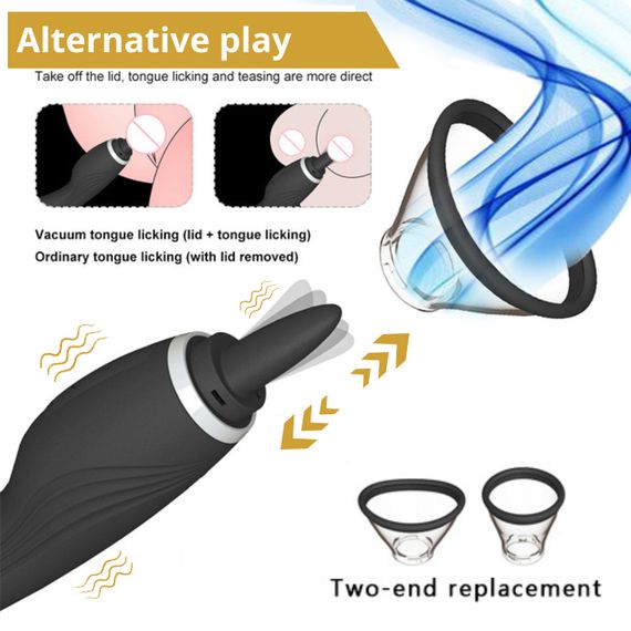 Вібратор - Erospace Sweet Play Clitoral Licking Tongue And Vibrator 2in1 A6 Sex Aura | Зображення 4
