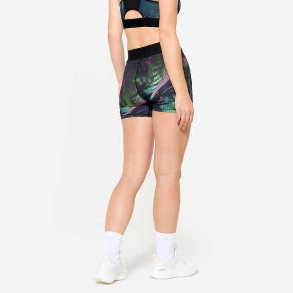 Шорти жіночі для фітнесу з еластичним поясом з кольоровим візерунком - 2XL | Зображення 3