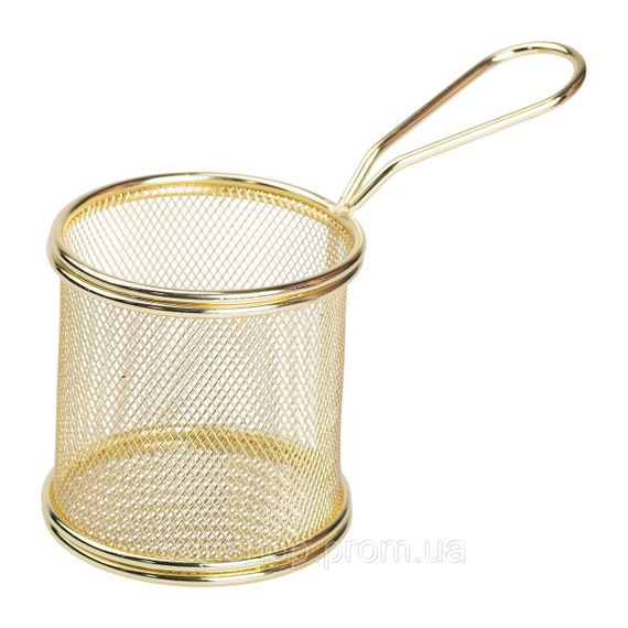 Кошик сервірувальний для картоплі фрі та снеків 9×9×9 см Золота HP-19-5-G | Зображення 2