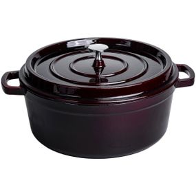 Кокотниця чавунна емальована 6.5 л, бургунді Yiwu HP-FLG-13 burgundy