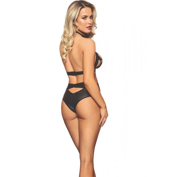 Боди черное сексуальное Sunspice с молнией спереди и вставкой из сеточки, L/XL Sex Aura | Зображення 1