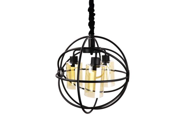 Люстра підвісна LOFT на 3 лампочки 25038 Чорний 50-100х40х40 см. | Зображення 1