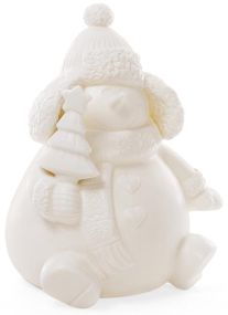 Декоративна керамічна статуетка "Сніговик" 18см з LED-підсвіткою