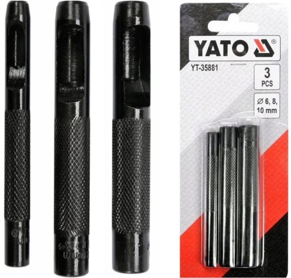 Набор пробойников 6-8-10 мм 90 мм пробойник 3 штуки YATO YT-35881