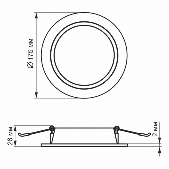LED світильник Back вбудований круглий VIDEX 15W 5000K | Зображення 4