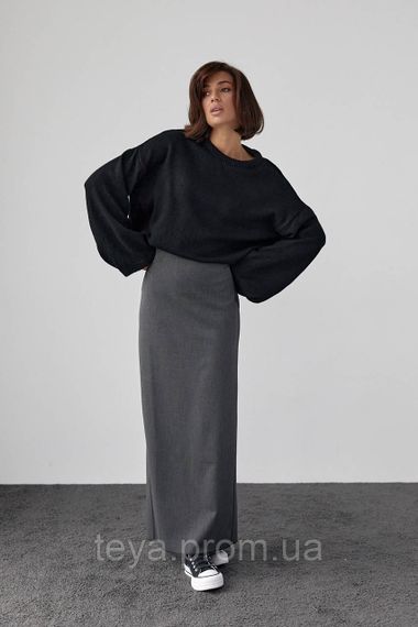 Однотонний в'язаний джемпер oversize колір чорний розмір S FL_000890 | Зображення 1